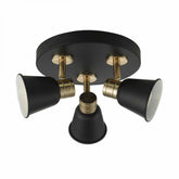 Fry 3 Light Plate Spotlight Black Rose Gold Dar Lighting